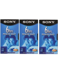 SONY 3T120VR 6hrs. EP T-120 VHS Tapes (3-Pack)