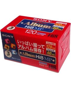 SONY 8MM 120 Minutes Cassette Tape 3 Pack