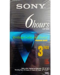 Sony Premium Grade T-120 VHS Tape - 3 Pack