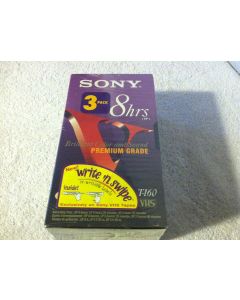 Sony T-160vf Premium Grade Vhs 3-pack. 8 Hours (Ep)
